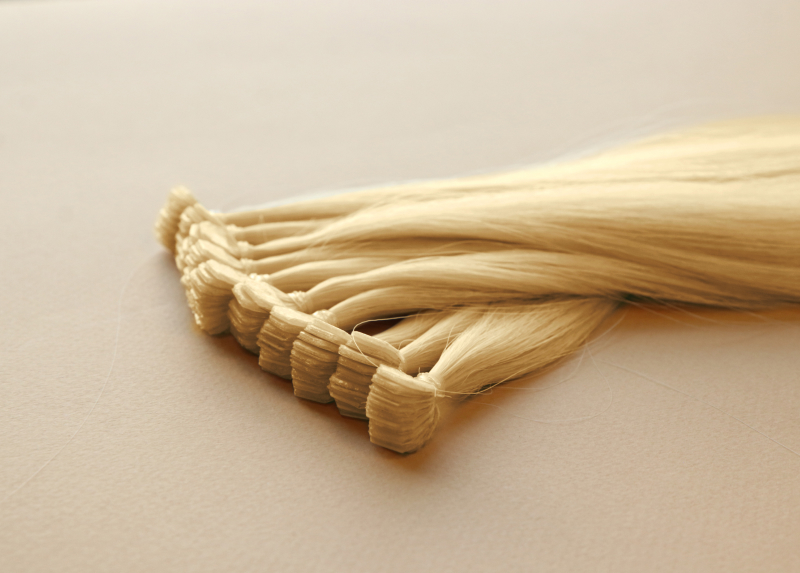 Мини-ленты (микроленты) для наращивания волос 55 см №613 — светлый блонд золотистый