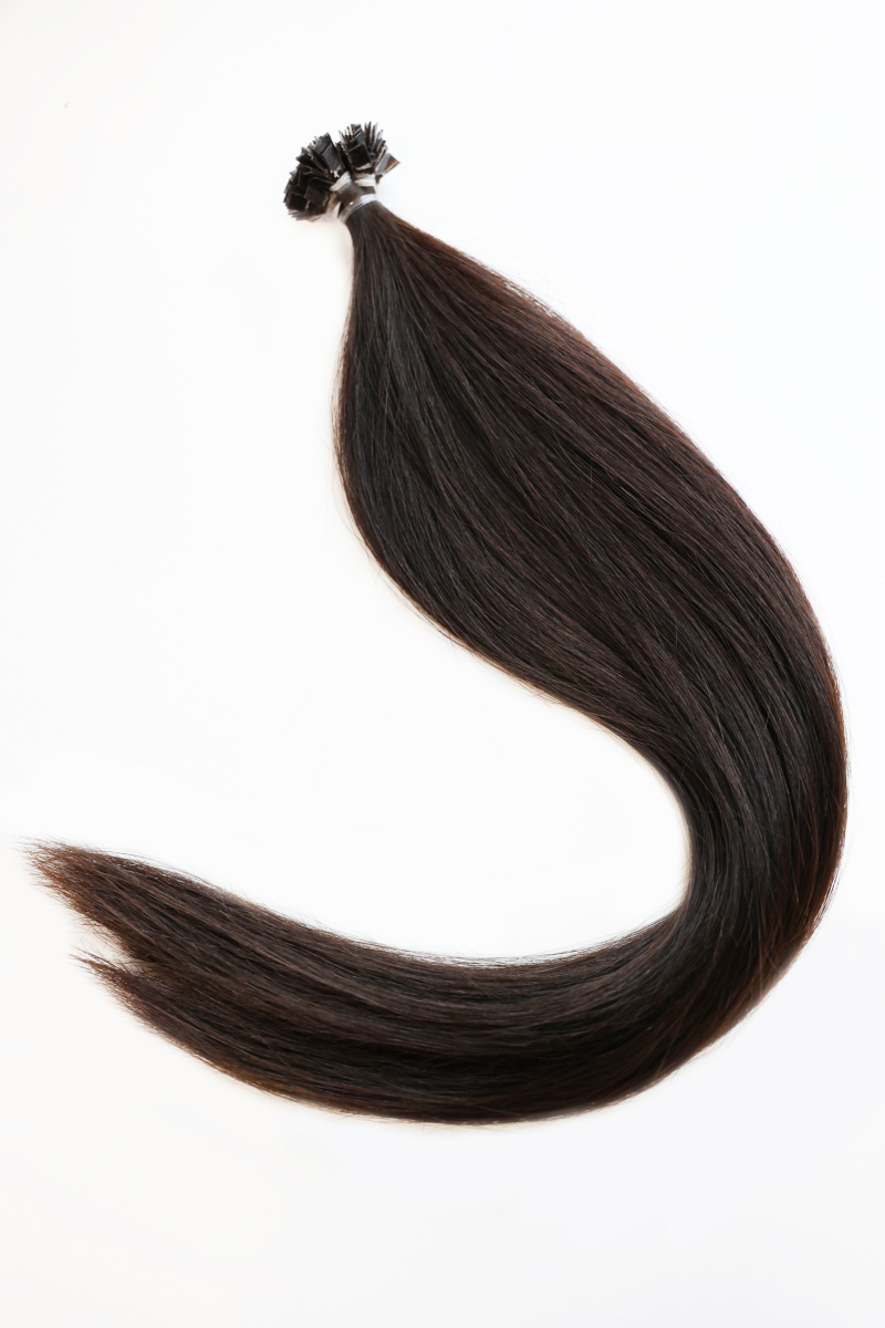 Волосы на капсулах 75 см №1B — черно-коричневый