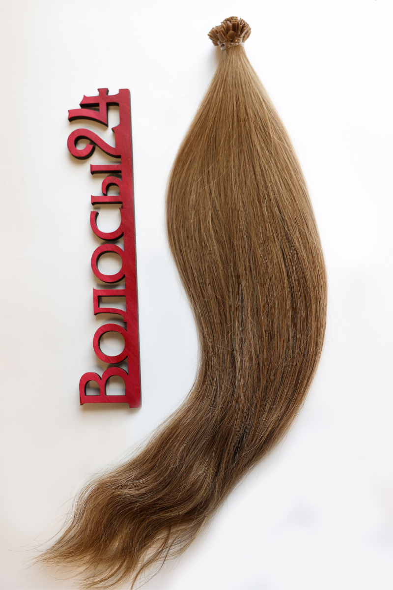 Волосы на капсулах 45 см №6 — золотисто-русый темный