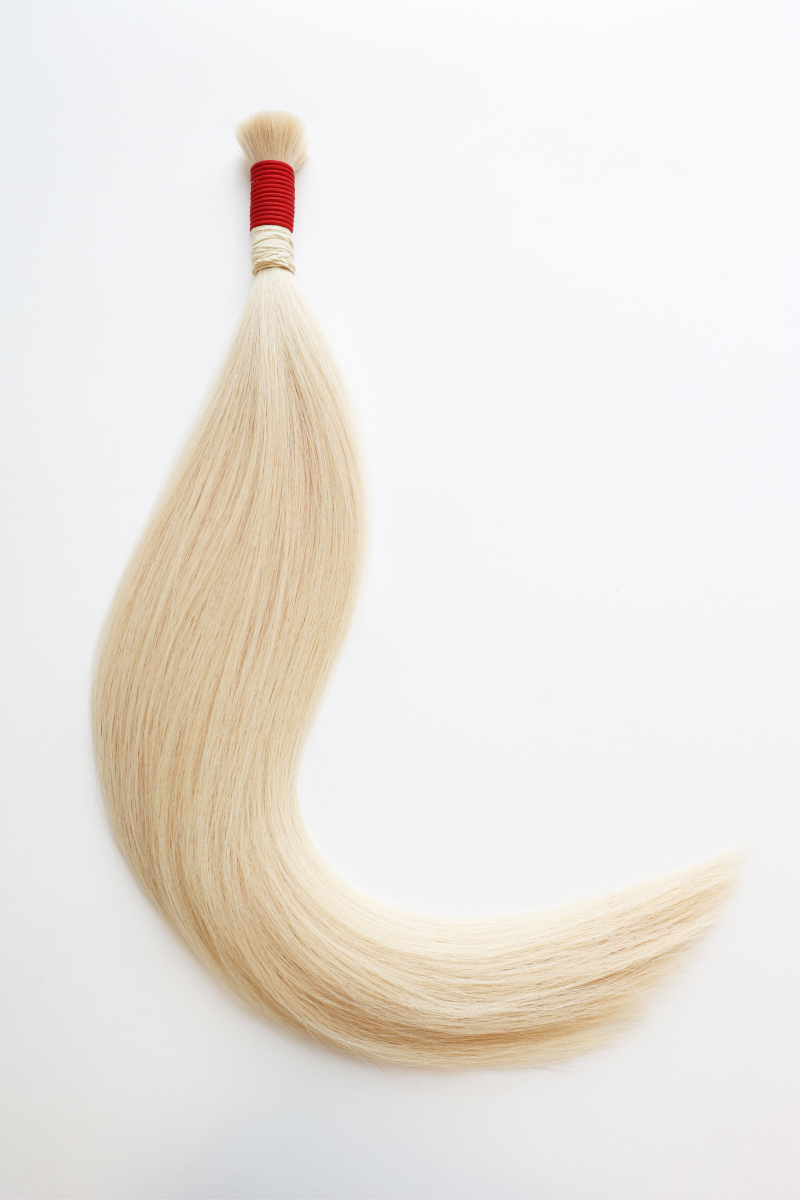 Волосы в срезе 50 см №100 — светлый платиновый блонд