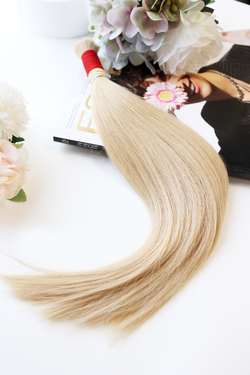 Волосы в срезе 60 см №19 — средний золотой блонд